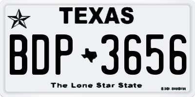 TX license plate BDP3656
