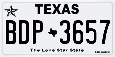 TX license plate BDP3657