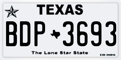 TX license plate BDP3693