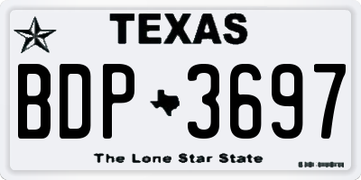 TX license plate BDP3697
