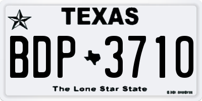 TX license plate BDP3710