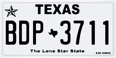 TX license plate BDP3711