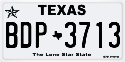TX license plate BDP3713