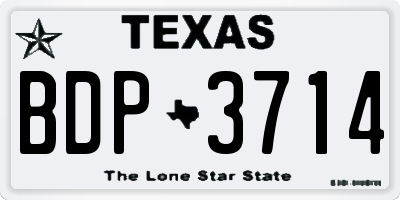 TX license plate BDP3714