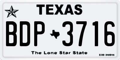 TX license plate BDP3716