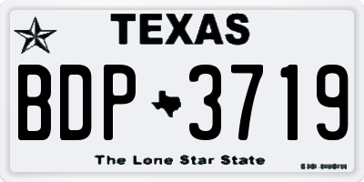 TX license plate BDP3719