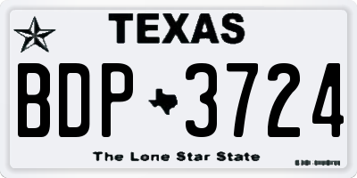 TX license plate BDP3724