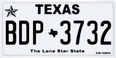 TX license plate BDP3732