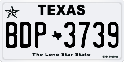 TX license plate BDP3739