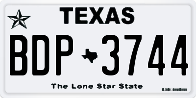 TX license plate BDP3744