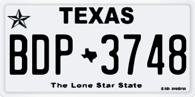 TX license plate BDP3748