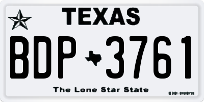 TX license plate BDP3761