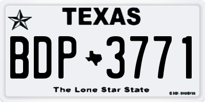 TX license plate BDP3771