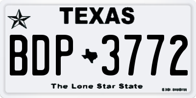 TX license plate BDP3772