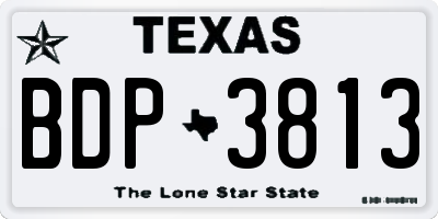 TX license plate BDP3813