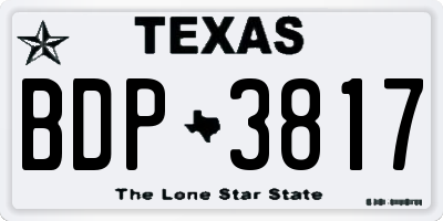 TX license plate BDP3817