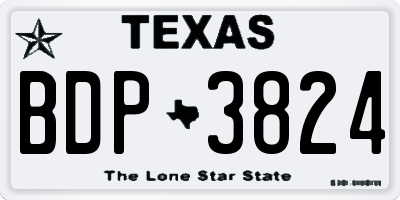 TX license plate BDP3824