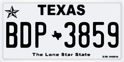 TX license plate BDP3859