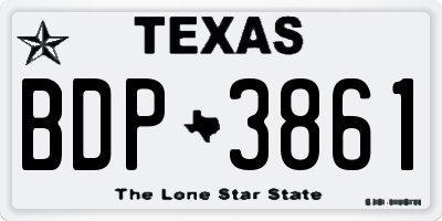 TX license plate BDP3861
