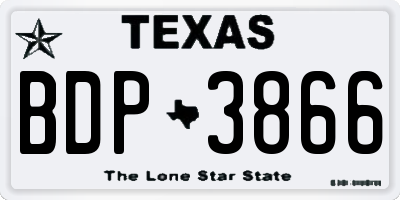 TX license plate BDP3866