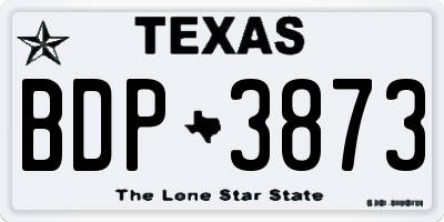 TX license plate BDP3873