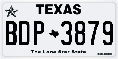 TX license plate BDP3879