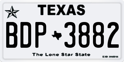 TX license plate BDP3882