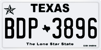 TX license plate BDP3896