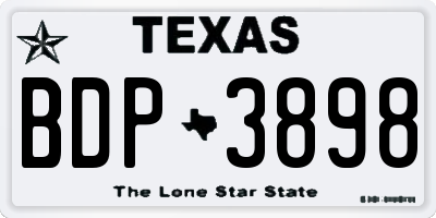 TX license plate BDP3898