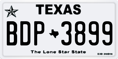 TX license plate BDP3899