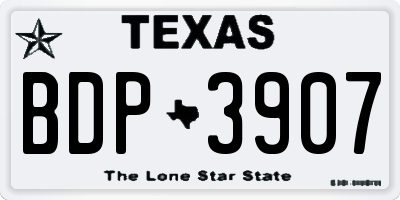 TX license plate BDP3907