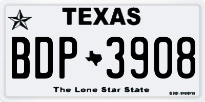 TX license plate BDP3908