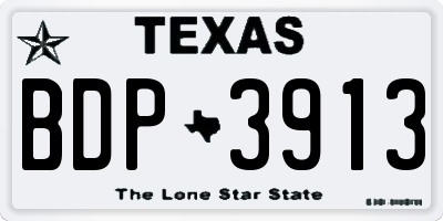 TX license plate BDP3913