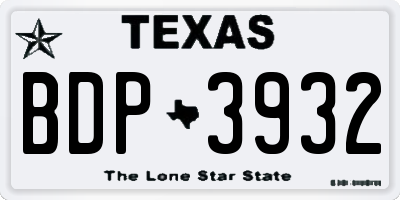 TX license plate BDP3932