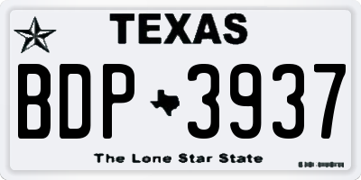 TX license plate BDP3937