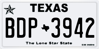 TX license plate BDP3942