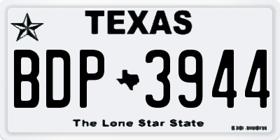 TX license plate BDP3944