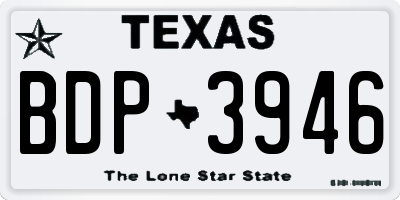 TX license plate BDP3946
