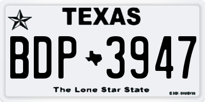 TX license plate BDP3947