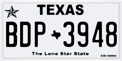 TX license plate BDP3948