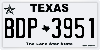 TX license plate BDP3951