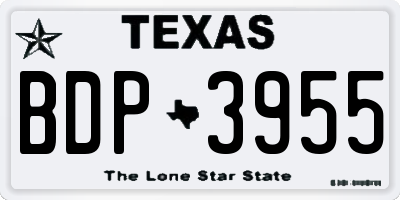 TX license plate BDP3955