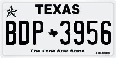 TX license plate BDP3956