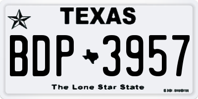 TX license plate BDP3957