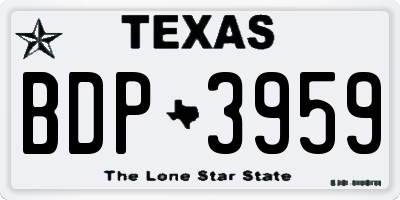 TX license plate BDP3959
