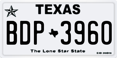 TX license plate BDP3960