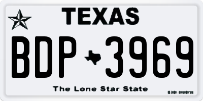 TX license plate BDP3969