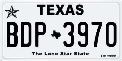 TX license plate BDP3970