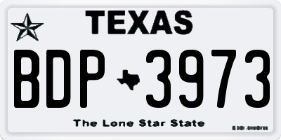 TX license plate BDP3973