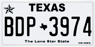 TX license plate BDP3974